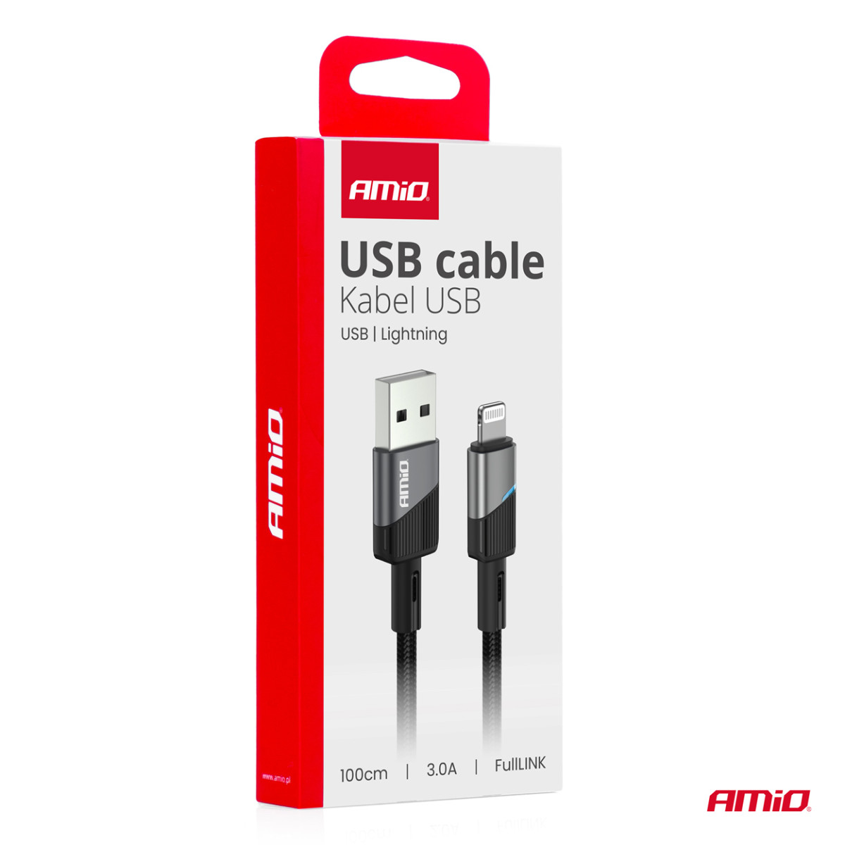 USB to Lightning cable 3A 100 cm FullLINK AMIO-03925