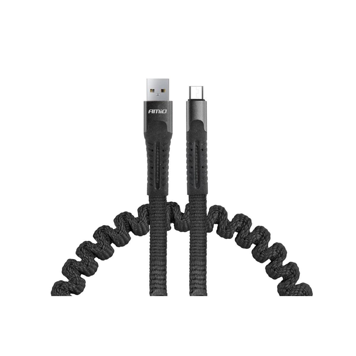 Cable USB - micro USB, spring loaded 120 cm UC-12 AMIO-02529