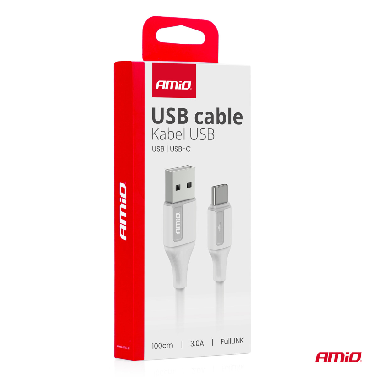 USB-A to USB-C cable 3A 100 cm FullLINK AMIO-03917