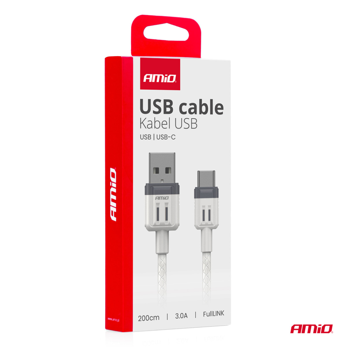 USB-A to USB-C charging cable 3A 200 cm FullLINK AMIO-03906