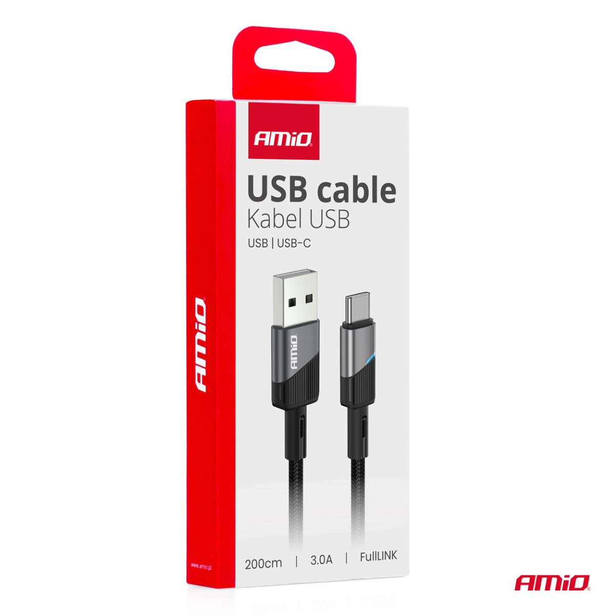USB to USB-C cable 3A 200 cm FullLINK AMIO-03924