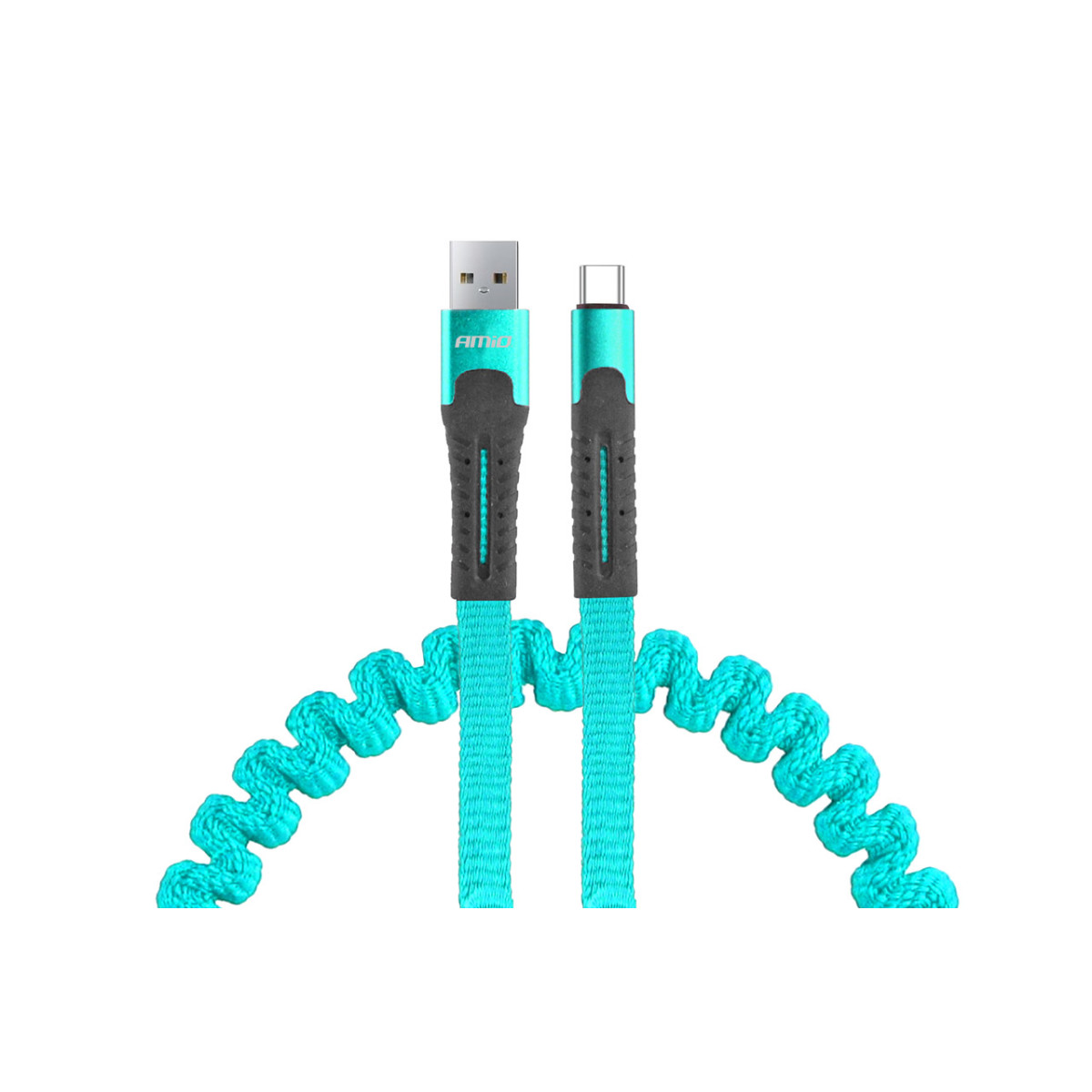 Cable USB - USB-C, spring-loaded, 120 cm UC-14 AMIO-02531