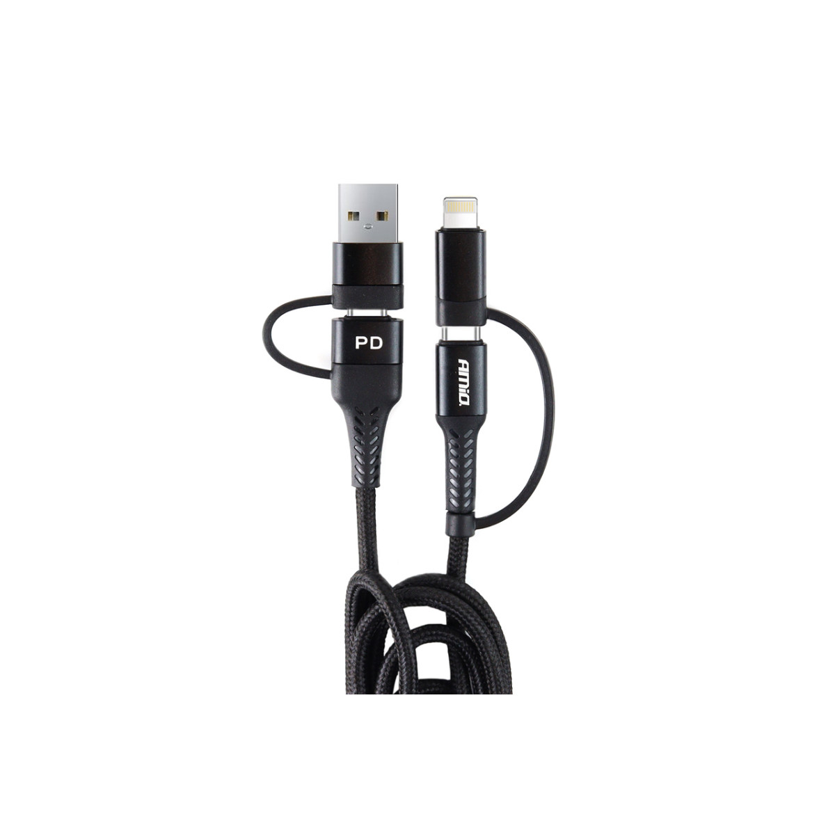 USB-C + Lightning + USB cable 1 m Power Delivery 3in1 AMIO UC-15