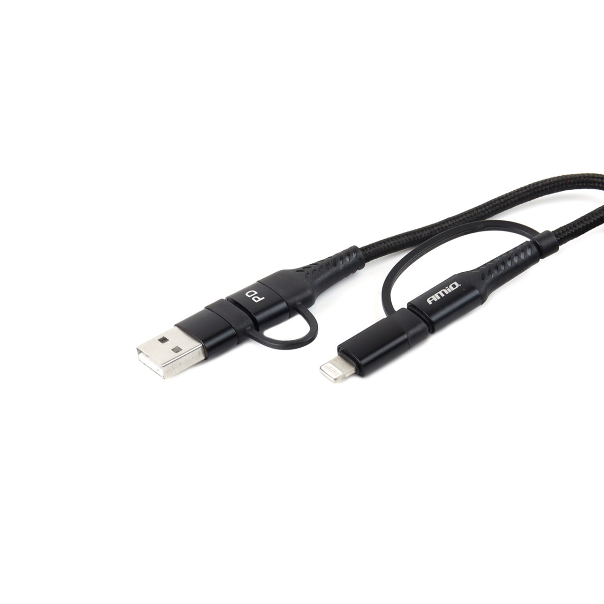 USB-C + Lightning + USB cable 1 m Power Delivery 3in1 AMIO UC-15