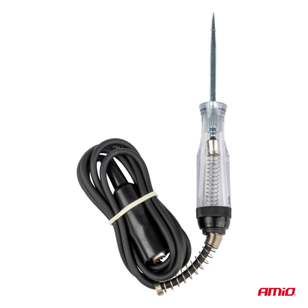 Automotive voltage tester 6–24V with crocodile clip, AMIO-04273