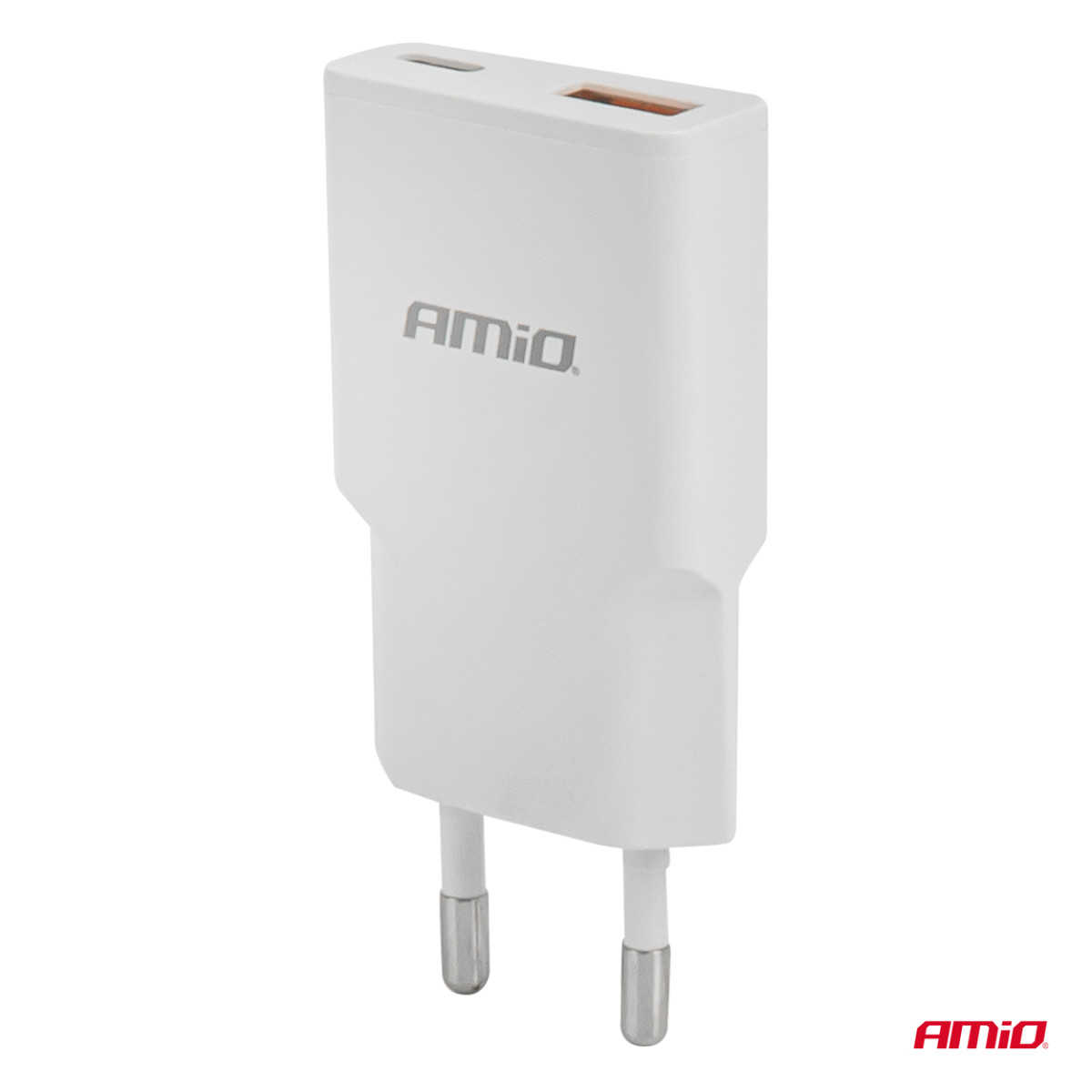 Mains charger 230V 20W GaN USB-C USB-A AMIO-04838