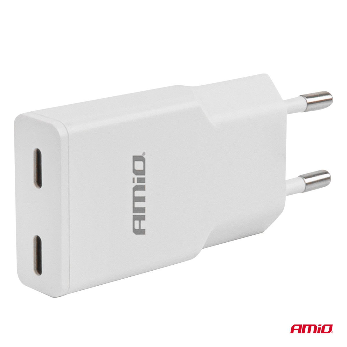 Mains charger 230V 30W GaN 2x USB-C AMIO-04839