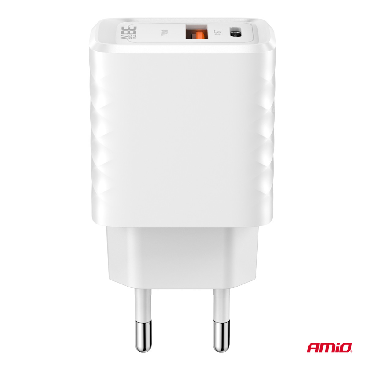 Wall charger Quick Charge GaN 38W USB-A + USB-C AMIO-04287