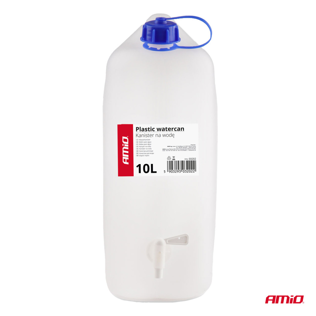 Plastic water tank with tap 10L AMIO-03202