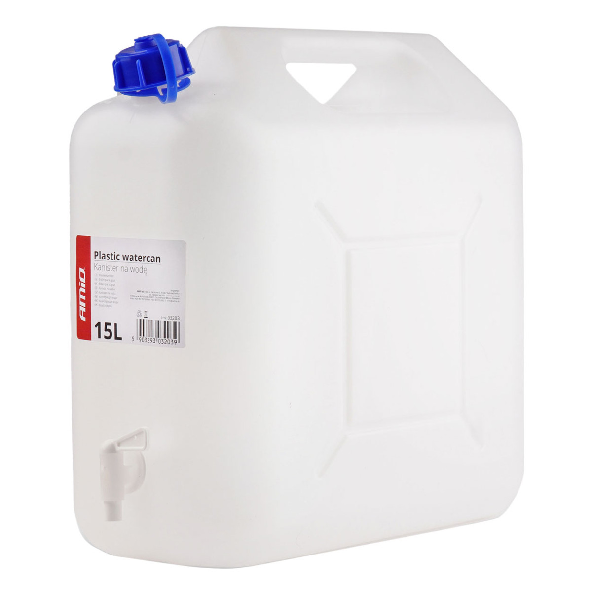 Plastic water tank with tap 15L AMIO-03203