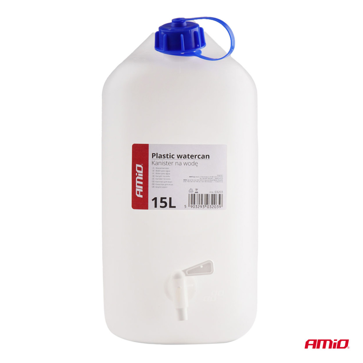 Plastic water tank with tap 15L AMIO-03203