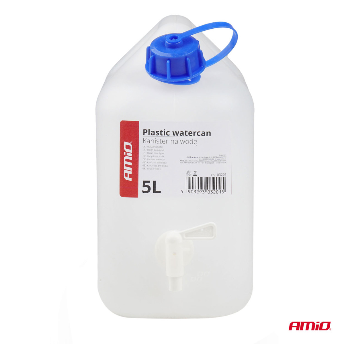 Plastic water tank with tap 5L AMIO-03201