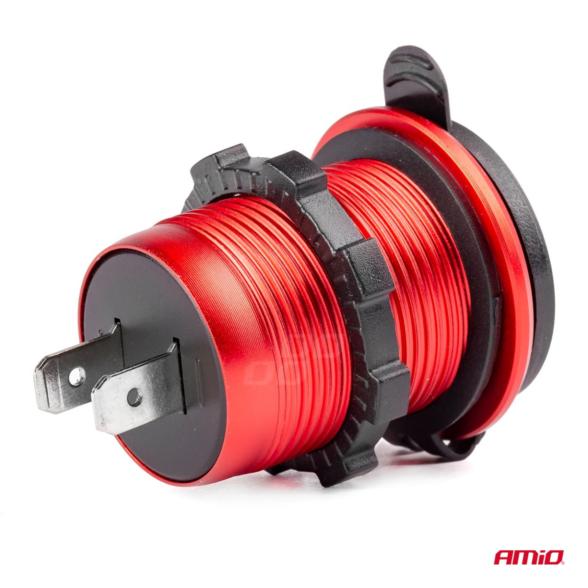 Waterproof car charger USB + USB-C 12/24 V MOD-09, AMIO-02859