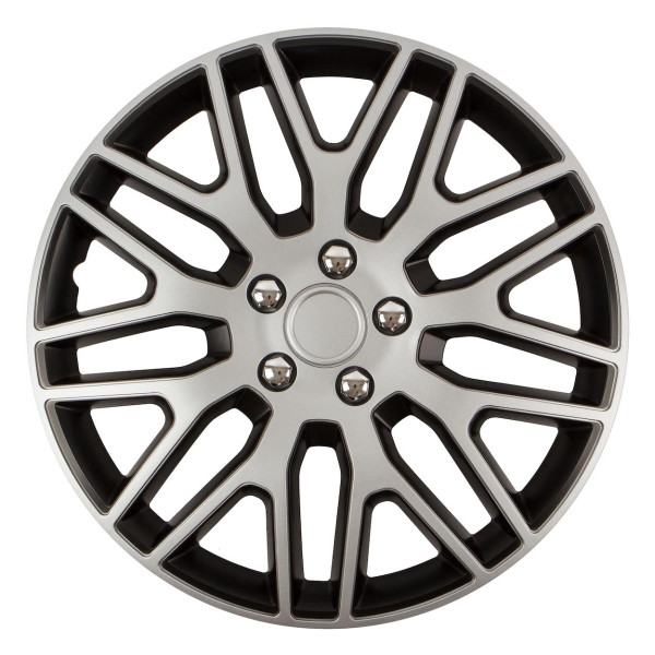 Wheel cover 1 pc. Dakar NC, black and silver with chrome screws 15"