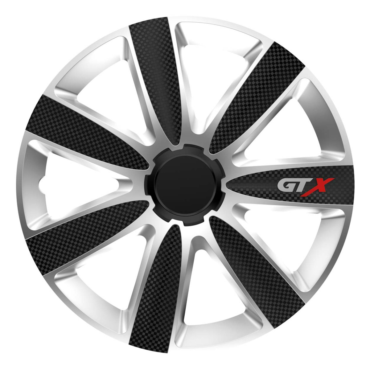 Wheel cover 1 pc. GTX, Carbon black and silver 14" 