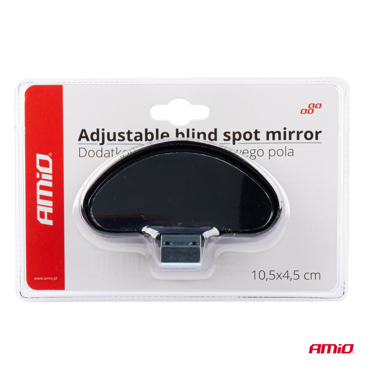 Additional side mirror wide angle, adjustable AMIO-03127