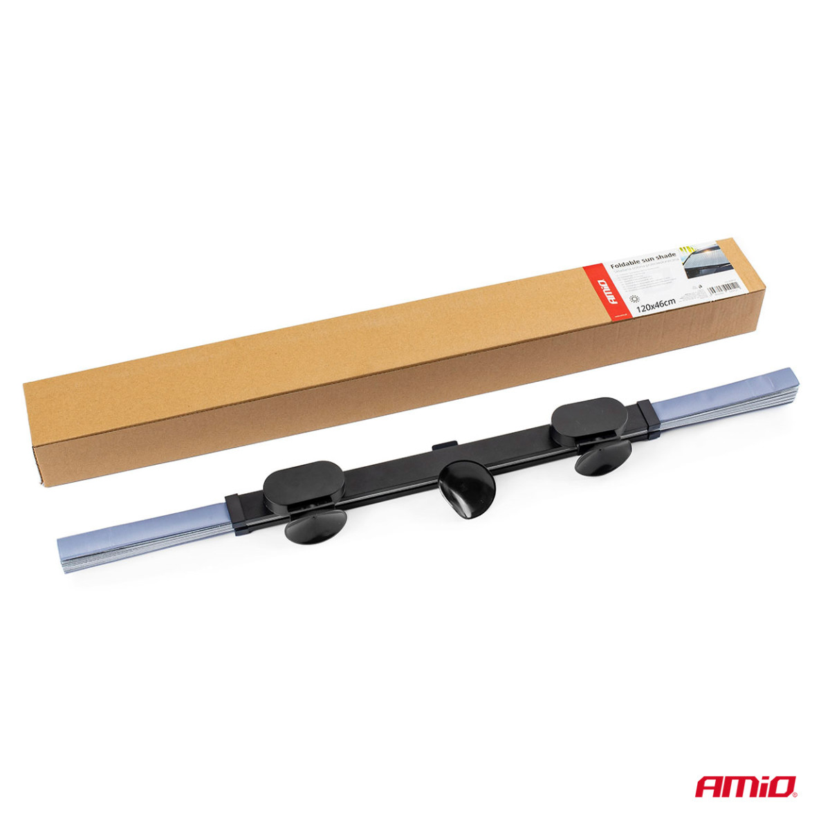 Foldable windshield sunshade 120x46 cm AMIO-02910