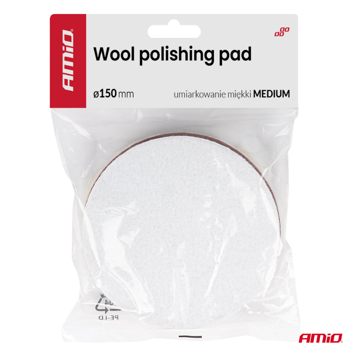 Wool polishing disc, medium hardness, 150 mm ADET-35 AMIO-04883