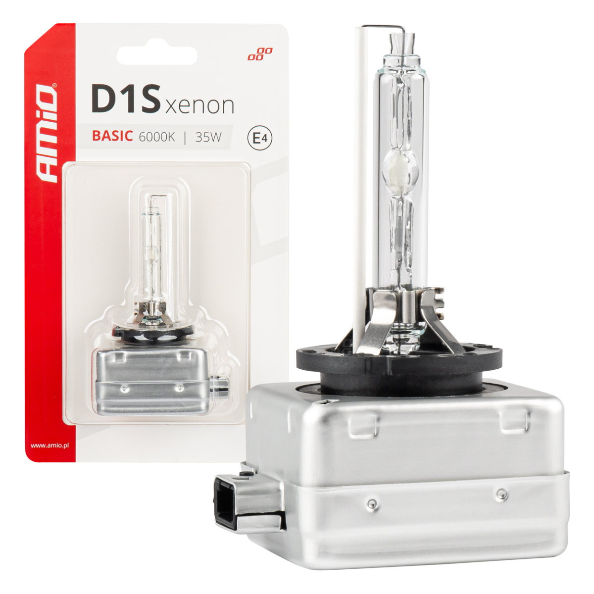 Xenon bulb D1S 35W 6000K AMiO BASIC blister AMIO-03864