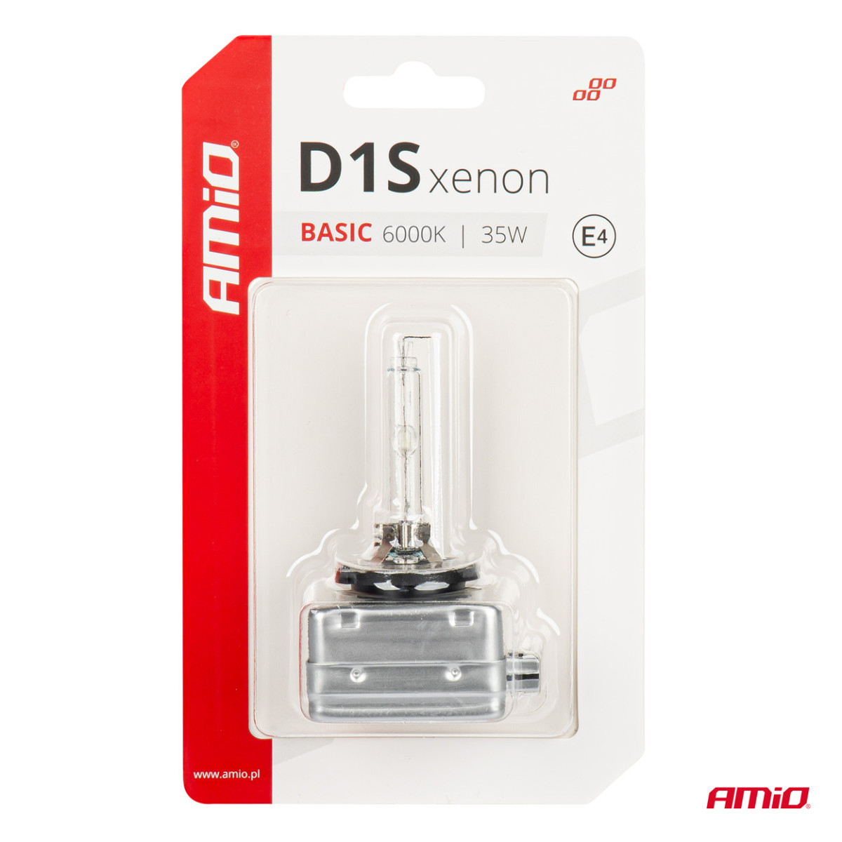 Xenon bulb D1S 35W 6000K AMiO BASIC blister AMIO-03864