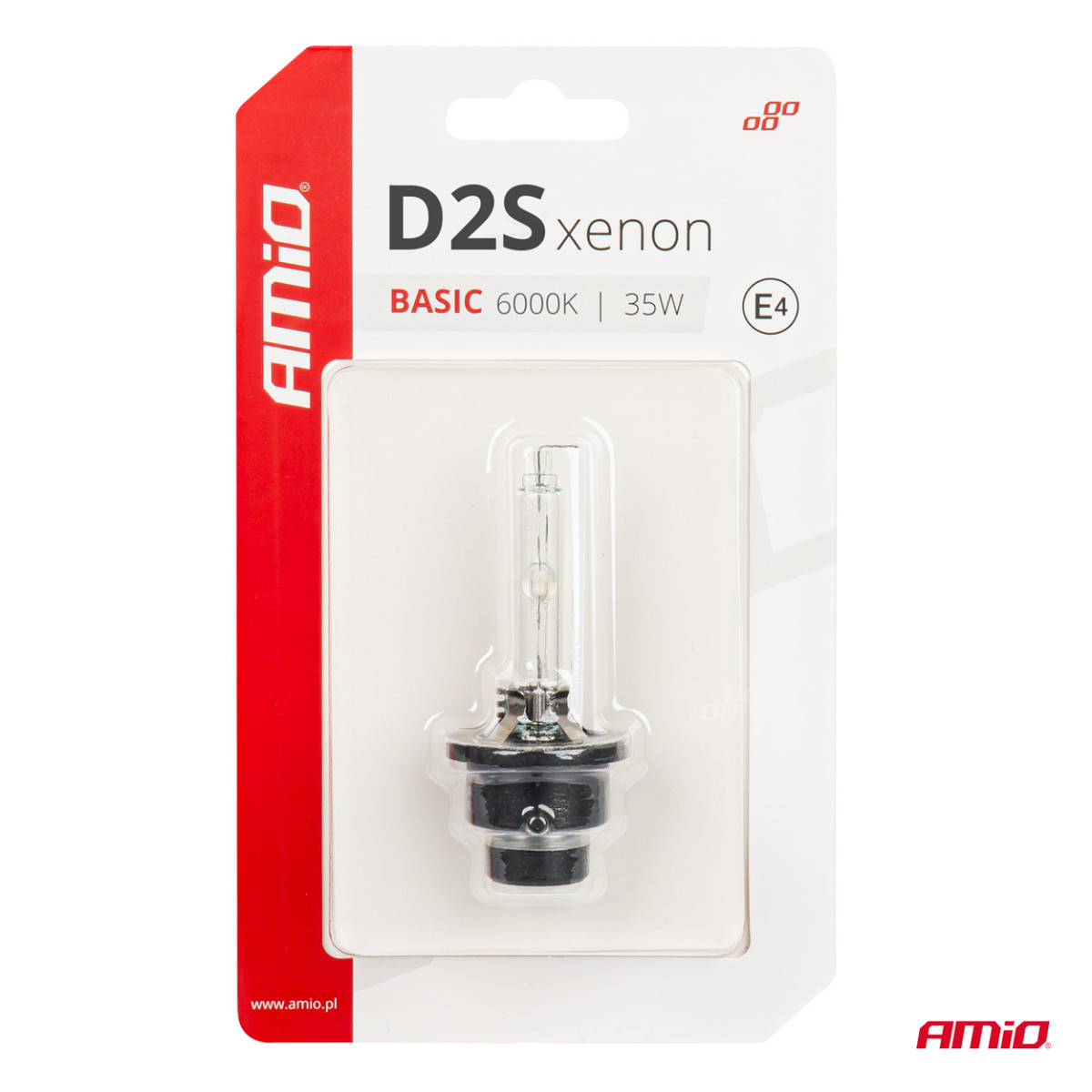 Xenon bulb D2S 35W 6000K AMiO BASIC blister AMIO-03861