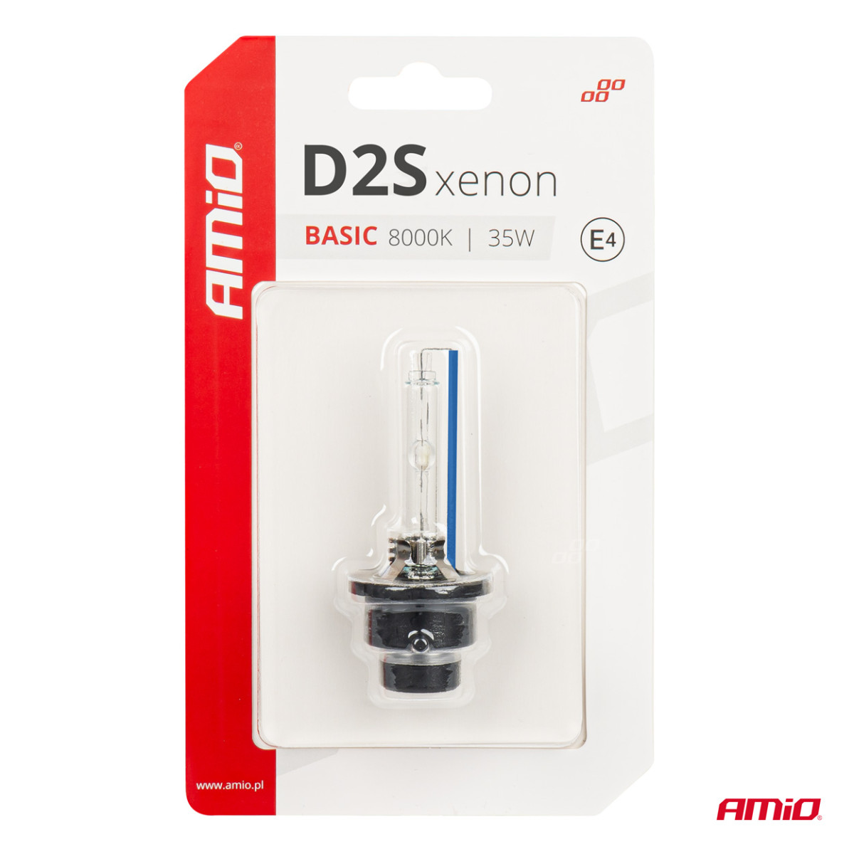 Xenon bulb D2S 35W 8000K AMiO BASIC blister AMIO-03862